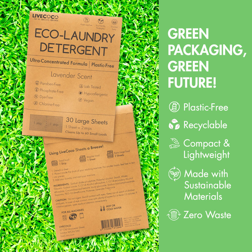 Detergente ecologico in fogli per lavatrice