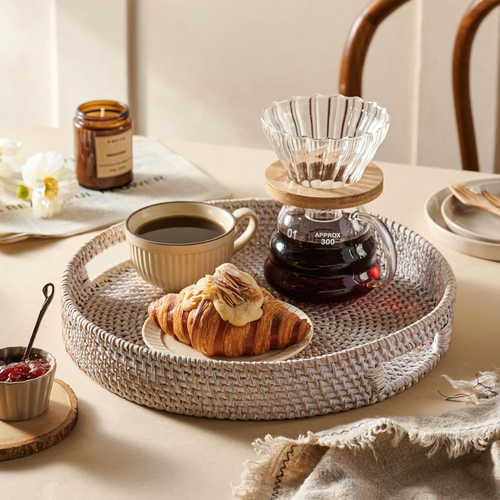 Vassoi in Rattan | Finitura sbiancata